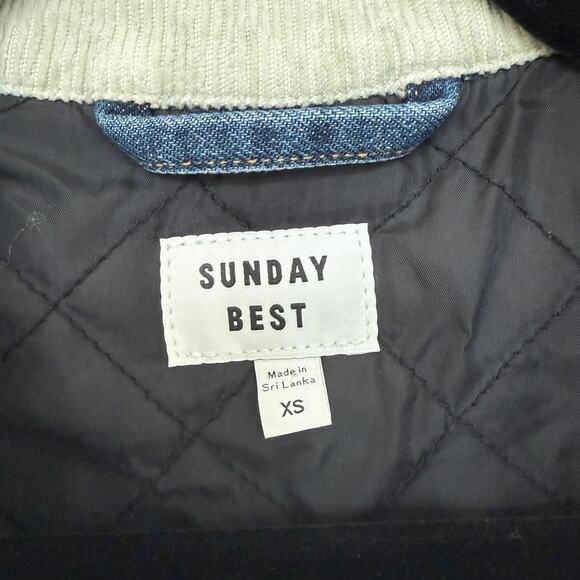 Aritzia Sunday Best Denim Zip Corduroy Collar Jacket - Picture 4 of 4